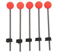 ANKROYU 5PCS Mini Winter Ice Fishing Rod Top Tip Portable Outdoor Fishing Rod Red Ball Spring Tips Durable Stainless Steel EVA Material for Ice Fishing Rivers Lakes Ponds (M)