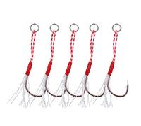 ANKROYU 5PCS PREMIUM METAL FISHING HOOKS SET BARBED SHARP STRONG DURABLE FOR SALTWATER FRESHWATER ANGLING MULTIPLE SIZES INCLUDED (17# iron plate hook)