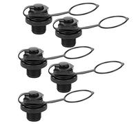 ANKROYU 5Pcs Set 2 in 1 Air Valve Nozzle for Inflatable Boat Kayak Canoe Pool Raft Rubber Dinghy PVC Material Screw Nozzle Without Base Anti Leak Design White Black Co (Black)