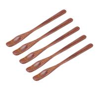 ANKROYU 5PCS Wooden Cooking Spoons Set, Small Wooden Stirring Spoons, Narrow Headed Anti-Scalding Spoons for Milkshake, Ice Cream, Food, and Kitchen Use