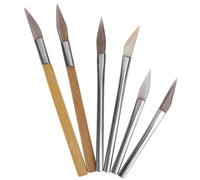 ANKROYU 6 PCS Agate Burnisher, Carving Agate Jewellery Burnishing Tool with Wooden or Iron Handle, Handmade Jewellery Polishing Tool, Agate Craft Gold Sliver Jewelry Making Polishing Tool