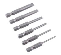 ANKROYU 6PCS 50MM S2 Alloy Steel Slotted Screwdriver BITS Set 0.25 HEX Shank for Electric Drills and Screwdrivers