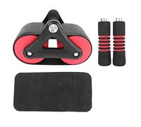 ANKROYU Abdominal Roller Wheel Automatic Springback Dual Wheel Core Trainer For Home Gym Exercise ABS Plastic Ergonomic Handle With Knee Pad (Red)