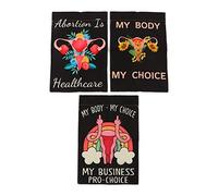 ANKROYU Abortion Bill Garden Flag Women Rights Garden Flag Women Choice Garden Flag Outdoor Garden Banner Premium Linen 47x31cm 3PCS for Porch Patio Lawn Yard Decor (B)