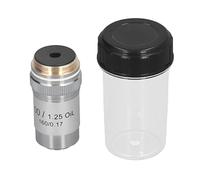 ANKROYU Achromatic Objective Lens 100X High Power Microscope Objective Brass Chrome Plated with Spring Protection for Biological Microscopes Interface 20.2mm