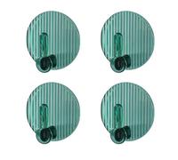 ANKROYU Adhesive Hooks Self Adhesive Wall Hooks Strong No Drilling Bathroom Kitchen Towel Coat Key Hooks Pet Material 53x53x2cm 4pcs (Amber) (Green)