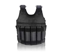 ANKROYU Adjustable Empty Weight Vest Heavy Duty 50KG Capacity with 12 Sand Pockets Strength Training Fitness Oxford Fabric Workout Vest for Men Women Black