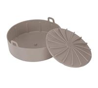 ANKROYU Air Frying Pot Liner Silicone Grill Pan Bread Cake Mat Basket Pressure Cooker Kitchen Tool Non Stick Reusable Dishwasher Safe Easy to Clean for Cooking Baking Frying (Red) (Grey) (Coffee)