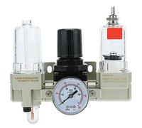 ANKROYU Air Oil Water Separator Automatic Drainage Pressure Regulator Aluminum Alloy Body Triplet Filter for Industrial Air Compressor System with Durable PC ABS Construction High
