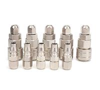 ANKROYU Air Quick Connector SP20 PP20 Self Locking Pneumatic Fittings Chrome Plated Carbon Steel High Pressure 20KG for PU Tube 8mm OD 5 Groups Set Industrial Grade Pipe Accessorie