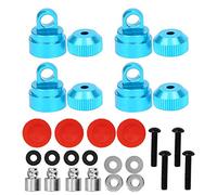 ANKROYU Aluminium Alloy Shock Absorber Upper Cover High Performance Durable Upgrade Part for TRXXAS SLASH 2WD RC Car Black Silver Titanium Blue 17mm 13mm 4 Piece Set (B blue)