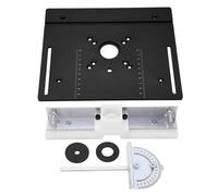 ANKROYU Aluminum Router Table Insert Plate Heavy Duty Flip Board Precision Woodworking Base Plate for Router Table Saw with Angle Plate and Insert Rings (Black)
