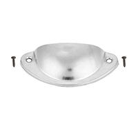 ANKROYU Antique Shell Cabinet Knobs 10 Pack Premium Durable Drawer Pull Handles for Furniture Dresser Wardrobe Black Bronze White Silver 8cm x 3.2cm Iron Hardware Fitting (Silver)