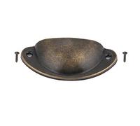 ANKROYU Antique Shell Cabinet Knobs 10 Pack Premium Durable Drawer Pull Handles for Furniture Dresser Wardrobe Black Bronze White Silver 8cm x 3.2cm Iron Hardware Fitting (Green Bronze)