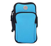 ANKROYU Armband Phone Case Pouch Neoprene Sports Running Jogging Gym Arm Wrist Bag with Earpiece Hole Dual Pockets for Men Women Outdoor Exercise Green Blue Black Orange Rose Red (Ankroyufitui-02)
