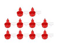 ANKROYU Automatic Chicken Waterer Cups Poultry Drinking Water Feeder Kit Leakproof Durable Easy to Install for Chickens Ducks Geese Turkeys Bunnies Plastic Red 10pcs