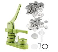 ANKROYU Badge Machine Rotary Mini Insignia Making Machine 58mm with 100 Sets Badge Consumables for Crafting DIY Gifts and Projects Plastic Iron