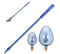ANKROYU Bait Throwing Handle Telescopic Aluminum Fishing Tool Lightweight Durable with 2 Bait Spoons Adjustable 55cm to 95cm for Anglers