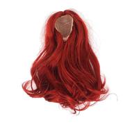 ANKROYU Ball Jointed Doll Wig Soft Silk Long Curly Hair Replacement Easy Styling Comfortable Touch For 1/6 BJD Dolls Look (Red)