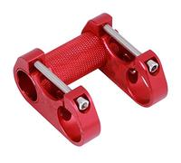 ANKROYU Bicycle Double Stem Hollowout Ultralight Aluminum Alloy Conversion Handlebar Extender For Folding Bike Road Bike Black Red Golden Silver (Red)