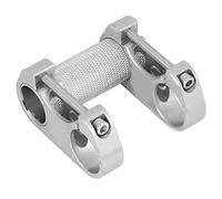ANKROYU Bicycle Double Stem Hollowout Ultralight Aluminum Alloy Conversion Handlebar Extender For Folding Bike Road Bike Black Red Golden Silver (Silver)