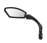 ANKROYU Bike Rearview Mirror Stainless Steel Foldable Durable High Visibility Wide Angle Clear Image with Reflective Strips for Bicycle Cycling Safety Accessories (HF-MR080L left)