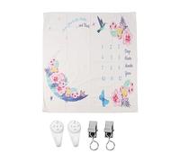 ANKROYU Blanket Floral Birds Pattern Soft Polyester 39.4x39.4 Inch First Year Photo Prop Newborn Toddler Keepsake Gift Play Mat