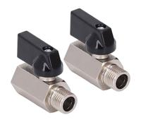 ANKROYU Brass Mini Ball Valve Durable Rust Proof Electroplated Sandblasted Small Brass Valve with G1/4 Male Female Thread for Water Air Pipelines DN8 2 Pcs