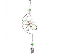 ANKROYU Butterfly Wind Chimes Outdoor Luminous Wrought Iron Hanging Decorations for Garden Balcony Patio White Glow in The Dark Windchimes