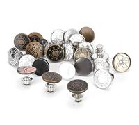ANKROYU Button Pins Jeans Pants Universal Nail Free Waistline Change Detachable Adjustment DIY 24Pcs Zinc Alloy Sturdy Durable No Sewing Required for Waistbands Hats Belts Jackets