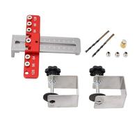 ANKROYU Cabinet Hardware Jig Tool Adjustable Drawer Door Handle Template Professional Drill Guide Punch Locator with 2 Clamps for Kitchen Cabinet Wardrobe Woodworking Aluminum Allo