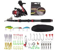 ANKROYU Carbon Fiber Fishing Rod and Reel Combos Telescopic Fishing Pole with Complete Kit Accessories for Freshwater Saltwater Beach Fishing Men Women Beginners