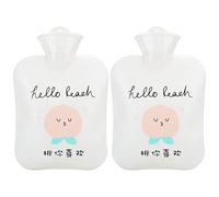 ANKROYU Cartoon Hot Water Bottle Large Cute Portable Water Injection Hand Warmer for Winter Autumn Warmth Relief PVC Material 24.8cm 2Pcs