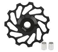 ANKROYU Ceramic Bearing Wheel High Performance Aluminum Alloy Rear Derailleur Pulley Guide Roller Smooth Shifting for 8 9 10 11 Speed Bikes Lightweight Durable 41mm Diameter (Black)