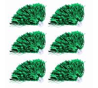 ANKROYU Cheerleading Pom Poms 6 Pack Vibrant Colors Durable Cheer Dance Accessories for Sports Events Team Performances Golden Silver Blue Green Rose Red Purple (Green)