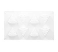 ANKROYU Cheese Cake Silicone Mold Non Stick 8 Cavity Baking Mousse Chocolate Cookies Pastry Dessert Form for DIY Enthusiasts Food Grade Safe White 29x17x3cm