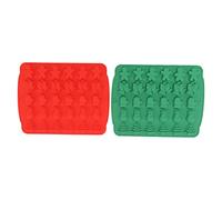 ANKROYU Christmas Silicone Baking Molds Set of 2 Heat Resistant Food Grade Fondant Molds for Chocolate Fudge Frosting for Holiday Parties and Special Occasions (Type A)