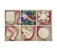 ANKROYU Christmas Tree Wooden Pendant Unique Style Easily Use Add Festive Ambience Unfinished Wood Christmas Ornaments