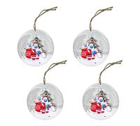 ANKROYU Christmas Wooden Round Ornaments 4Pcs Set The One Where We Were Personalized Holiday Decor Hand Painted Tree Hanging Pendants for Home Office Xmas Party Gift