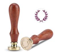 ANKROYU Classic Wooden Brass Sealing Wax Stamp Stick Elegant Vintage Wax Seal Stamp for Wedding Invitations Letters Envelopes Gifts Craft DIY Projects Wood Handle 9cm 5 Styles (Miscellaneous F: 203)