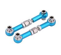 ANKROYU CNC Machined RC Car Steering Linkage Rod Aluminium Alloy Adjustable Ball Joint Durable Upgrade Part for 94122 94123 Blue Purple 5cm Length 2 Pack Set (Blue)