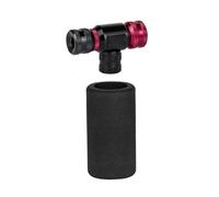 ANKROYU CO2 Bike Tire Inflator Quick Inflate Nozzle Universal Adjustable Portable for Road Mountain Bikes Aluminum Alloy Durable Compact Design 16g Cylinders USA French Valves (Black-Red)