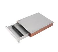ANKROYU Coffee Knock Box Drawer Stainless Steel Pull Out Style Coffee Ground Powder Container Bin for Cafe Restaurant Home Bar Large Capacity Space Saving Durable Proof Easy Clea (Stainless Steel