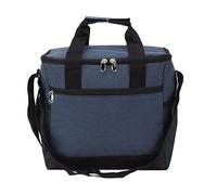 ANKROYU Collapsible Cooler Bag 15L Large Capacity Insulated Leakproof Thermal Food Storage Bag for Beach Picnics Camping Outdoor Activities Oxford Cloth PEVA Material (Black) (Navy Blue)