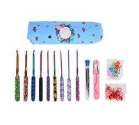 ANKROYU Colorful Crochet Ergonomic Aluminum Hook Crochet Kit with Soft Grip for Stress Relief and Practical Ability Improvement for Beginners Mothers Grandmothers Boys Girls