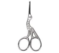 ANKROYU Crane Design Scissors Stainless Steel Retro Sewing Embroidery DIY Crafts Shears Tool (Silver Round-Headed Crane Cutter)