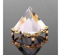 ANKROYU Crystal Pyramid Ornament, Clear Pyramid Ornament with Stand, Crystal Pyramid Ornaments for Office Furnishing Articles Pyramid Shaped Crystal Sculpture