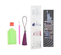 ANKROYU Diamond Art Bookmarks Kit Flag Pattern DIY Handmade Craft Bookmarks with Rhinestones and Tassel for Readers Students Book Lovers Gift
