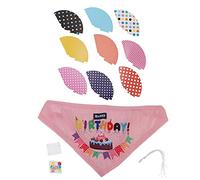 ANKROYU Dog Birthday Hat Party Set with Scarf and Decorations Colorful Dot Design for Small Medium Dogs Birthday Celebration Lightweight Paper Material 9 Hats 8 Ropes Accessories