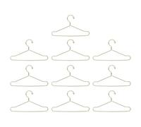 ANKROYU Doll House Clothes Hanger Stainless Steel Mini Doll Garment Hangers for Organizing Doll Wardrobe 10Pcs 100mm (Gold)